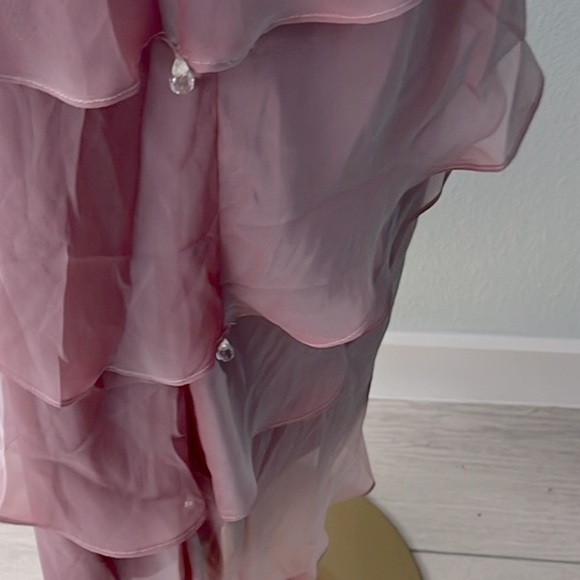 Virgo Mauve Asymmetrical Layered Dress - Picture 5 of 10